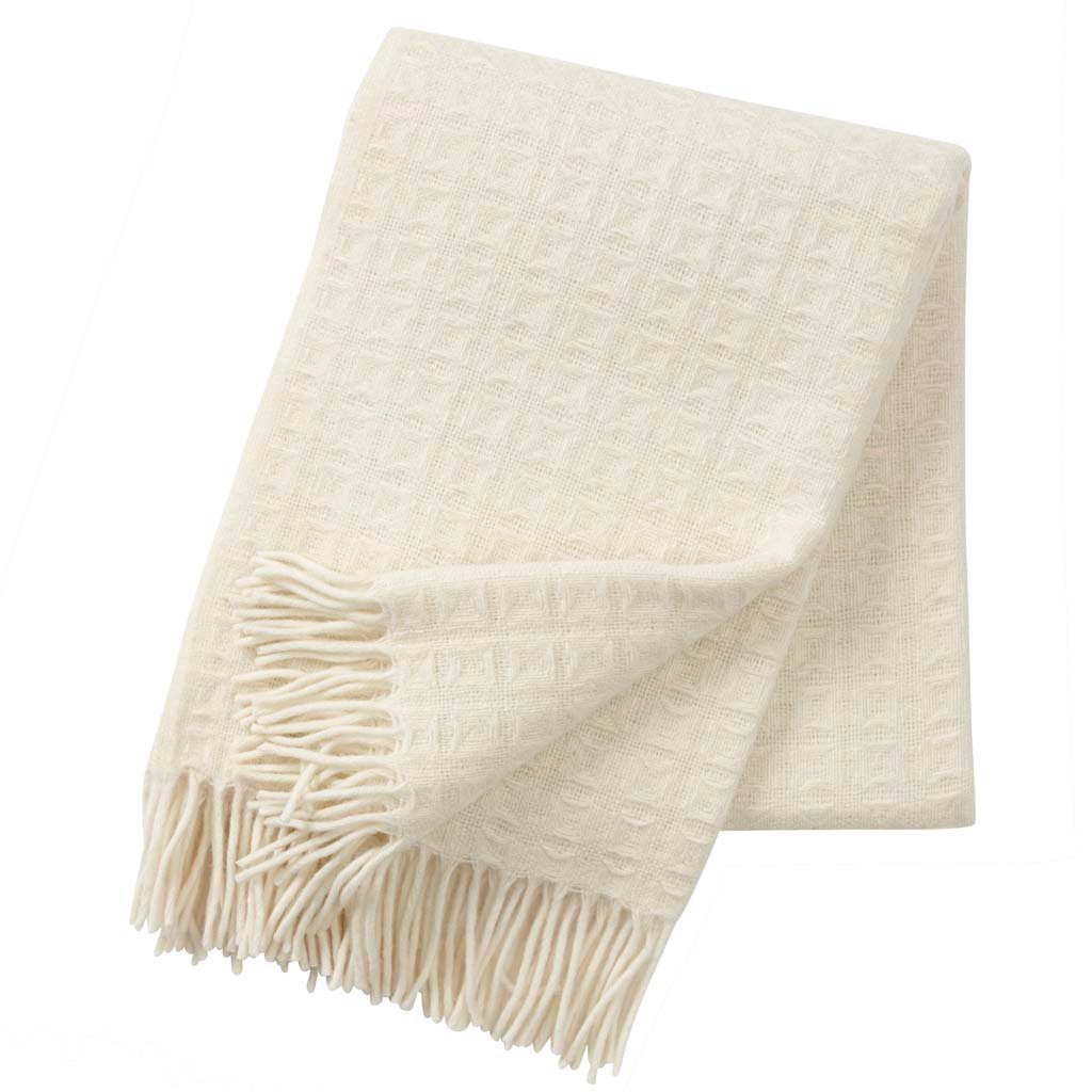 Klippan Yllefabrik Twist wool throw natural white