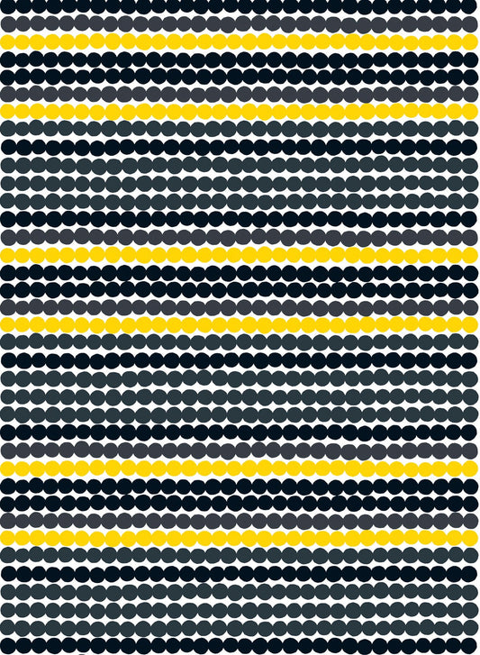 Marimekko Räsymatto oilcloth Grey-black-yellow