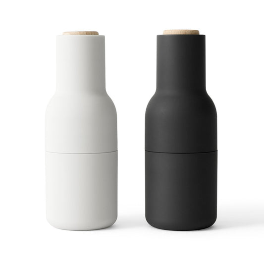 Audo Copenhagen Bottle Grinder spice mill 2-pack ash-carbon (beech-wood lid)