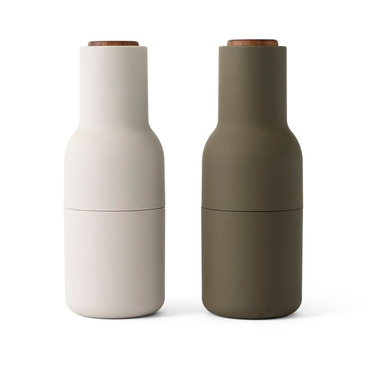 Audo Copenhagen Bottle Grinder spice mill 2-pack hunting green-beige (wallnut)