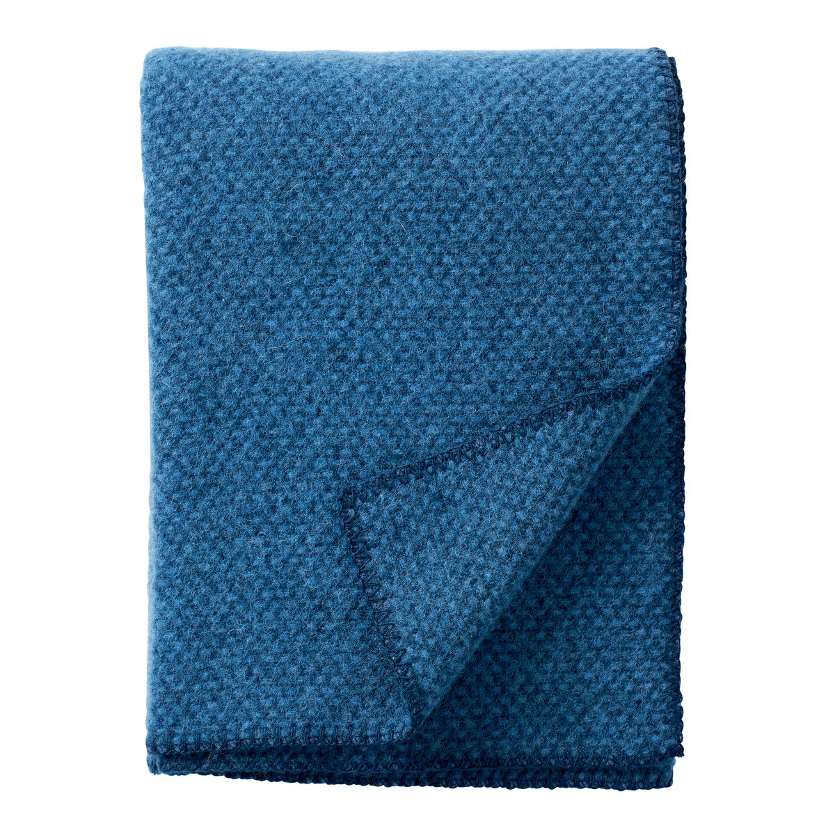 Klippan Yllefabrik Domino wool throw sea blue