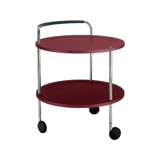 SMD Design Trolley Round basic Servierwagen Weinrot, Chromgestell