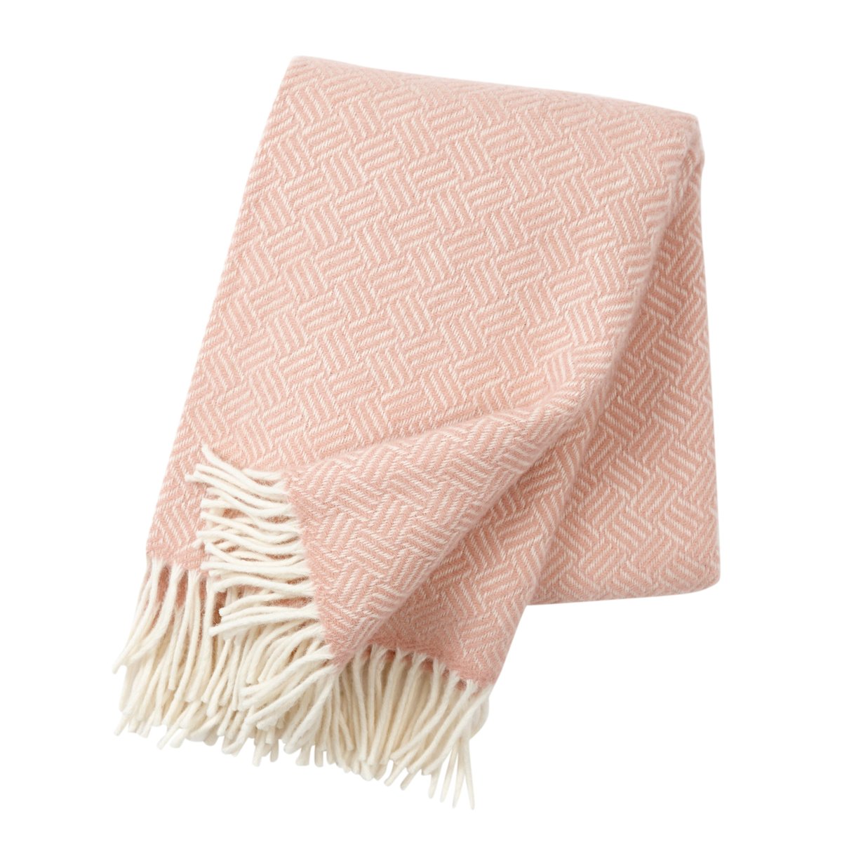 Klippan Yllefabrik Samba wool throw rose cloud