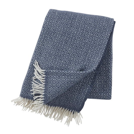 Klippan Yllefabrik Stella wool throw smoke blue