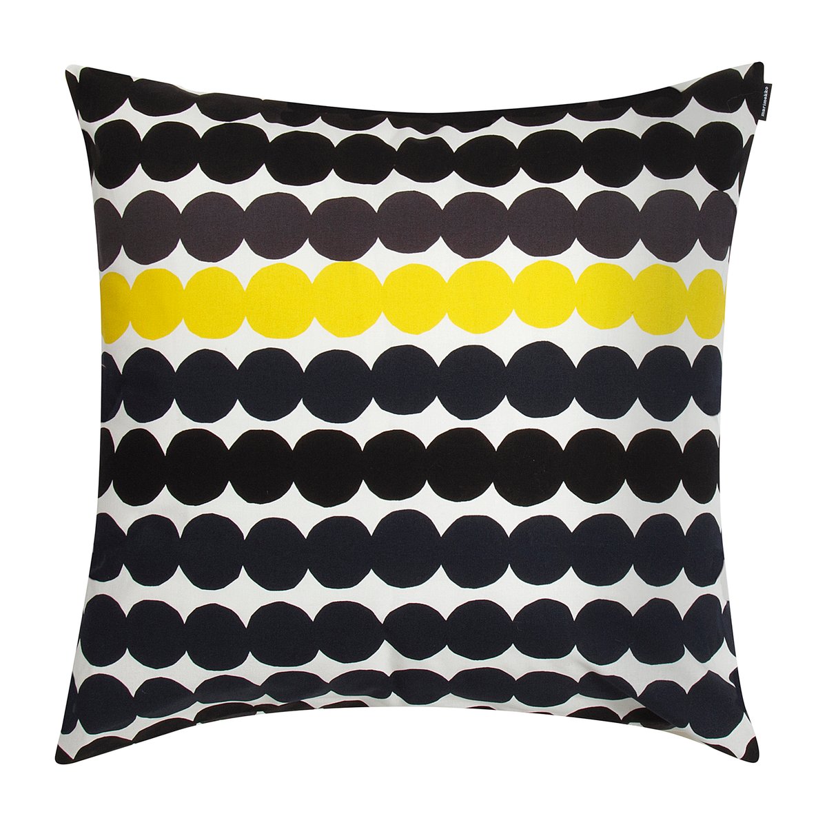 Marimekko Räsymatto cushion cover black-grey-yellow