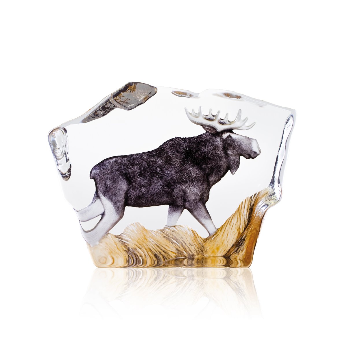 Målerås Glasbruk Elk glass sculpture 12x16,5 cm