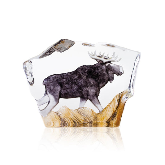 Målerås Glasbruk Elk glass sculpture 12x16,5 cm