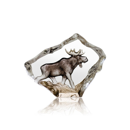 Målerås Glasbruk Elk glass sculpture 7x5 cm