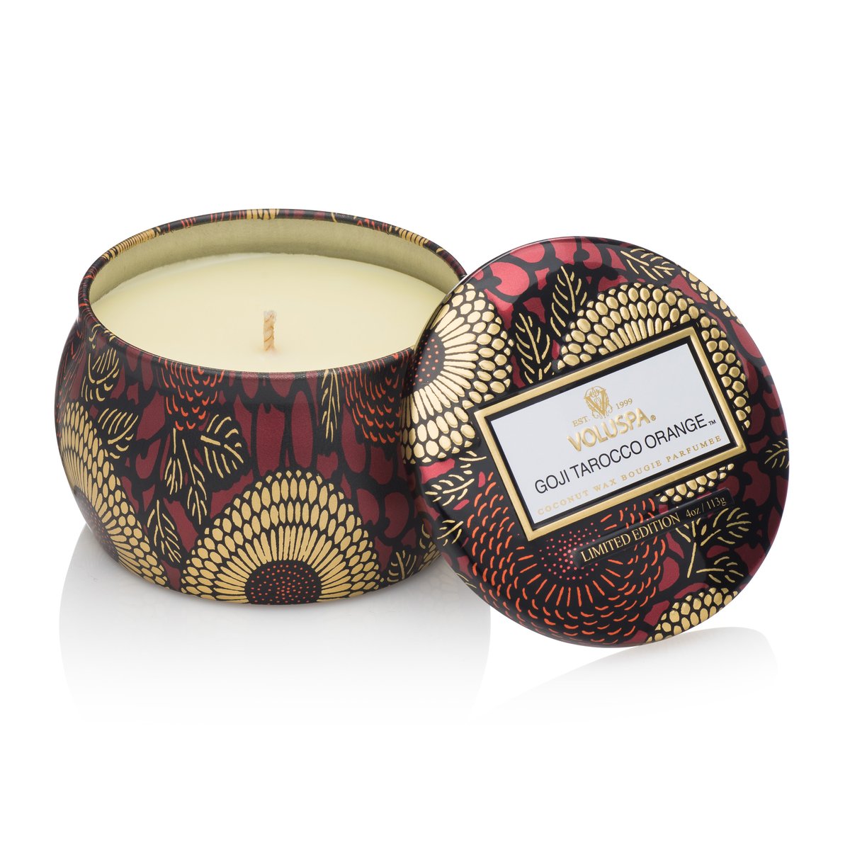 Voluspa Decorative tin candle 25 hours Goji & Tarocco Orange