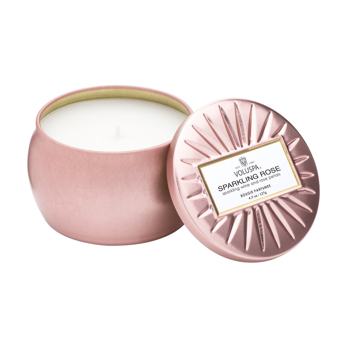 Voluspa Decorative tin candle 25 hours sparkling rose