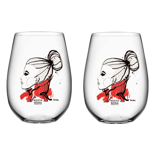 Kosta Boda All about you Glas 57 cl 2er Pack Want you (rot)