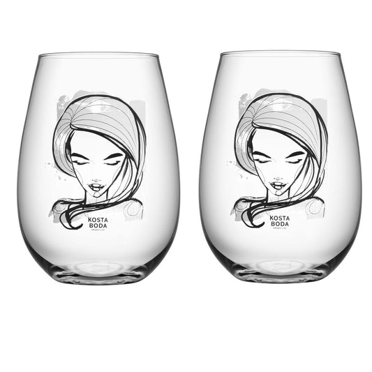 Kosta Boda All about you Glas 57 cl 2er Pack Need you (weiß)