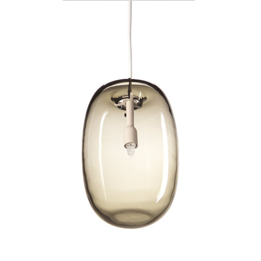 Örsjö Belysning Pebble pendant elongated warm grey-glass