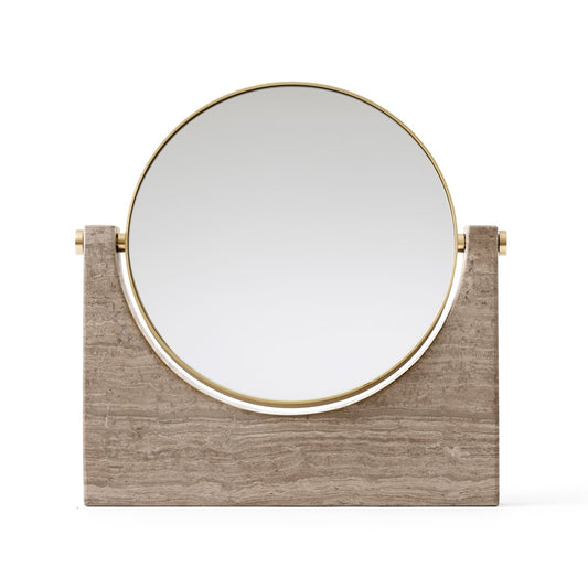 Audo Copenhagen Pepe Marble mirror brass-brown marble