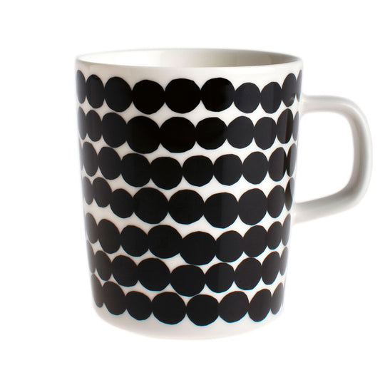 Marimekko Räsymatto mug 25 cl black and white