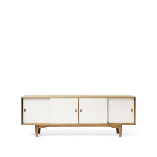 Zweed Moodi 180 Sideboard Weiß/Eiche, Eichengestell