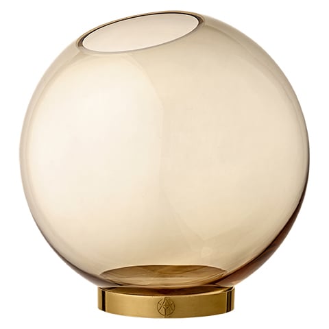 AYTM Globe vase large amber-gold