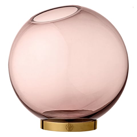 AYTM Globe vase large pink-brass