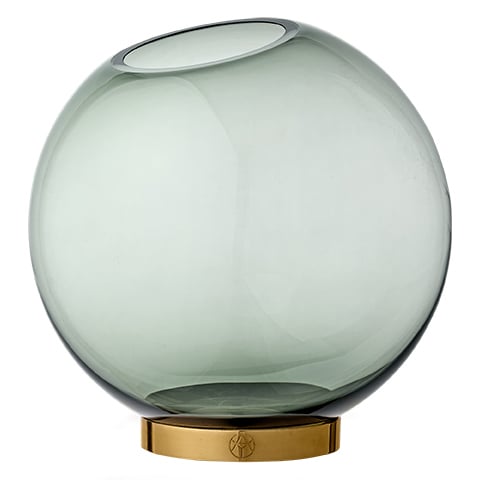 AYTM Globe vase large green-brass