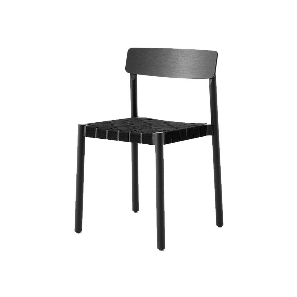 &Tradition Betty TK1 Stol black, svart flätad linnebandsits