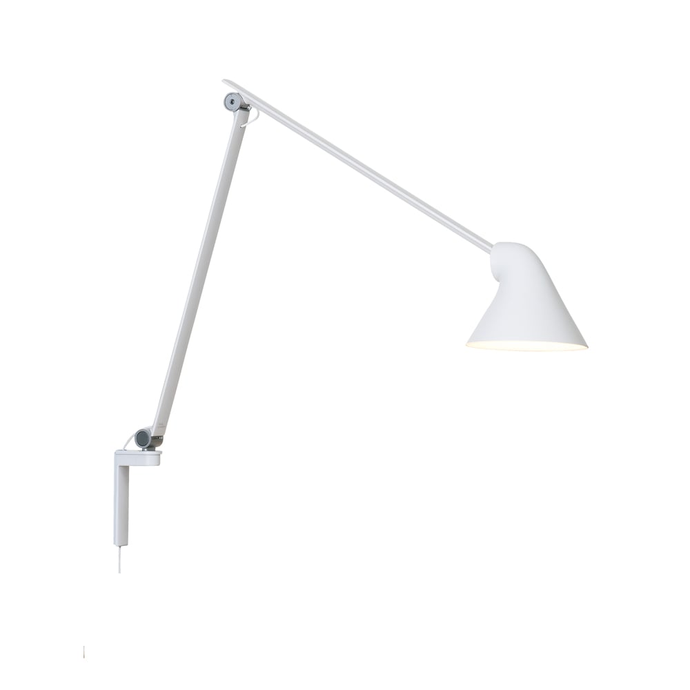 Louis Poulsen NJP Wandleuchte Weiß, langer Arm, LED, 3000k