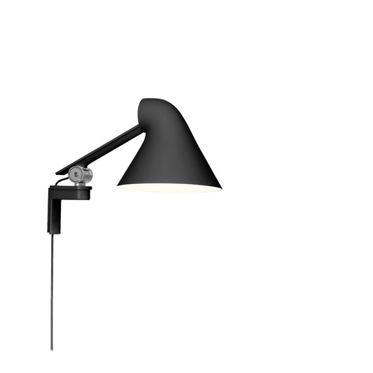 Louis Poulsen NJP Wandleuchte Schwarz, kurzer Arm, LED, 3000k