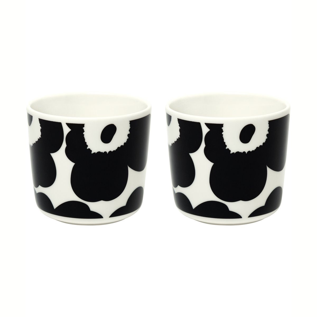 Marimekko Unikko cup without handle 20 cl 2 pack white-black