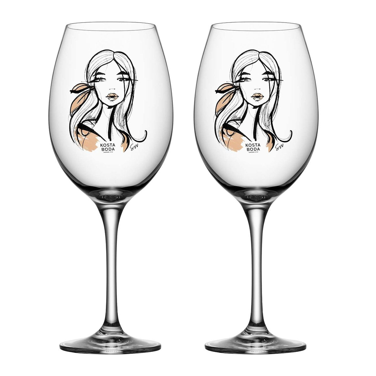 Kosta Boda All about you wine glass 52 cl 2 pack Wait for her (dusty pink)