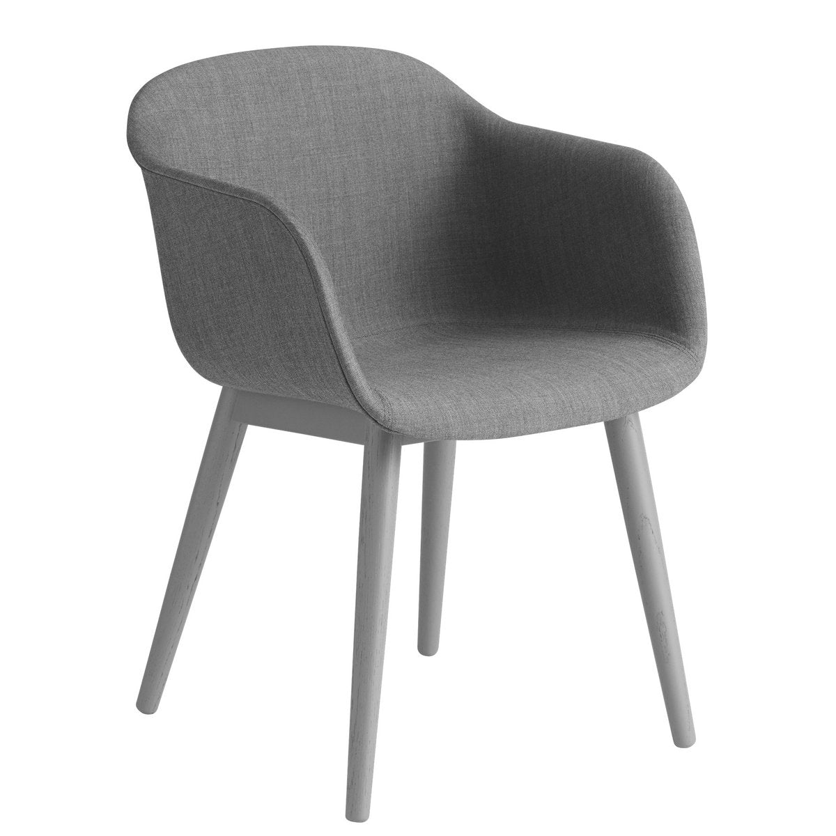 Muuto Fiber Chair chair with armrest and wooden legs Remix 133-grey