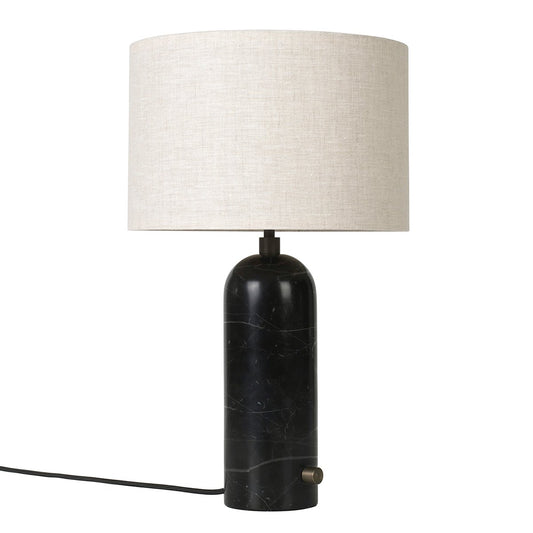 GUBI Gravity S bordslampa Svart marmor-canvas