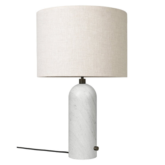 GUBI Gravity L bordslampa Vit marmor-canvas