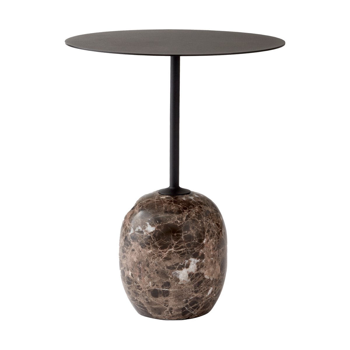 &Tradition Lato side table LN8 Warm black-Emparador marble