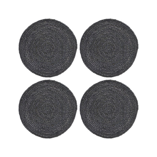 House Doctor Circle Platzdecke Seegras 4er Pack Grau-blau