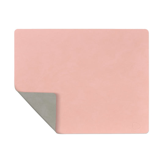 LIND DNA Nupo placemat reversible square L 1 pc rosa-light grey