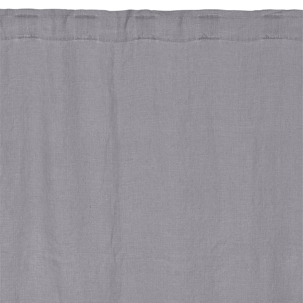 Linum West curtain with ribbon strip Light stone grey