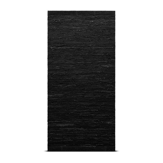 Rug Solid Leather Teppich 60 x 90cm Black (schwarz)