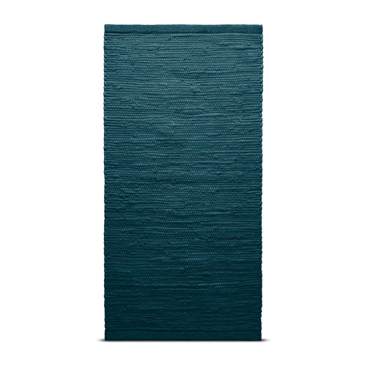 Rug Solid Cotton Teppich 75 x 200cm Petroleum (petrolblau)