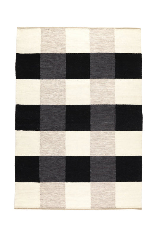 Kateha Night and Day handwoven rug 170x240 cm black & white