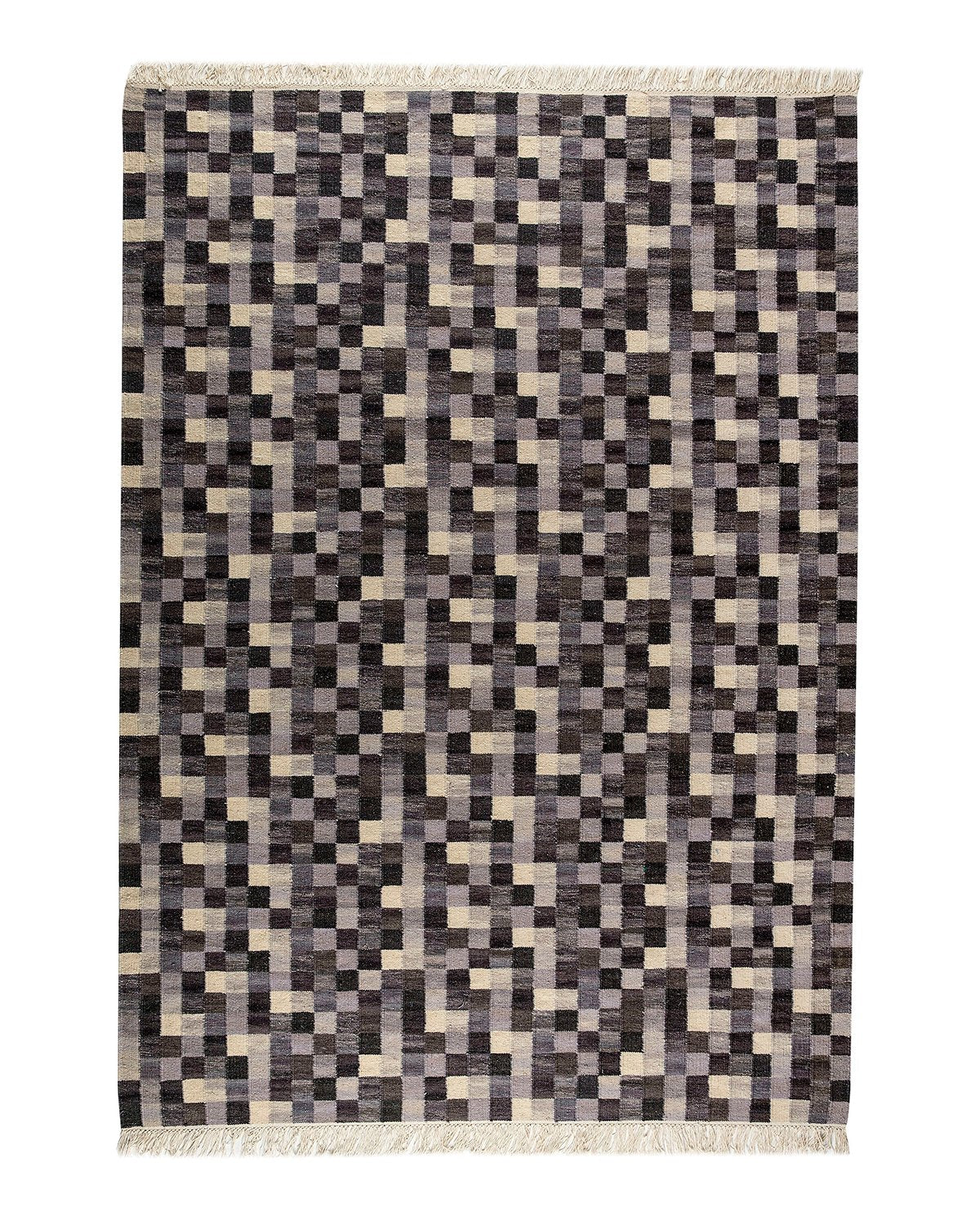 Kateha Small box handwoven rug grey 240x170