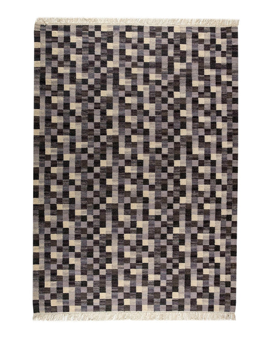 Kateha Small box handwoven rug grey 240x170