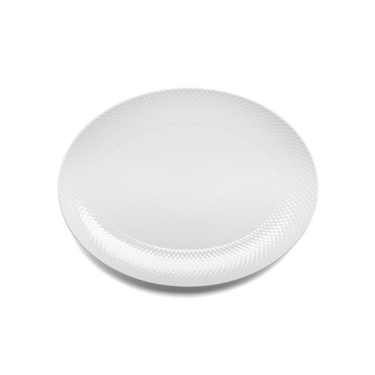 Lyngby Porcelæn Rhombe serveringsfat ovalt 35x26,5 cm vit