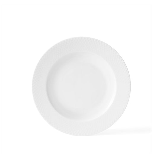 Lyngby Porcelæn Rhombe deep  plate white Ø 23 cm