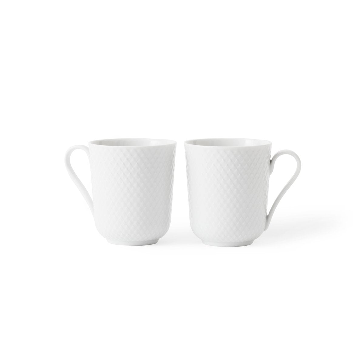 Lyngby Porcelæn Rhombe mug 33 cl 2-pack white