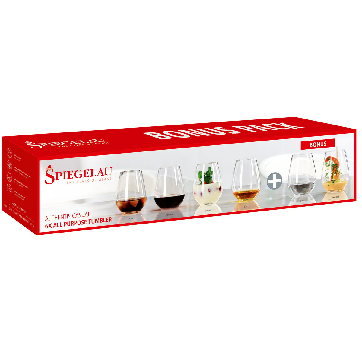 Spiegelau Authentis Casual glas 46cl, 6er Pack Klar