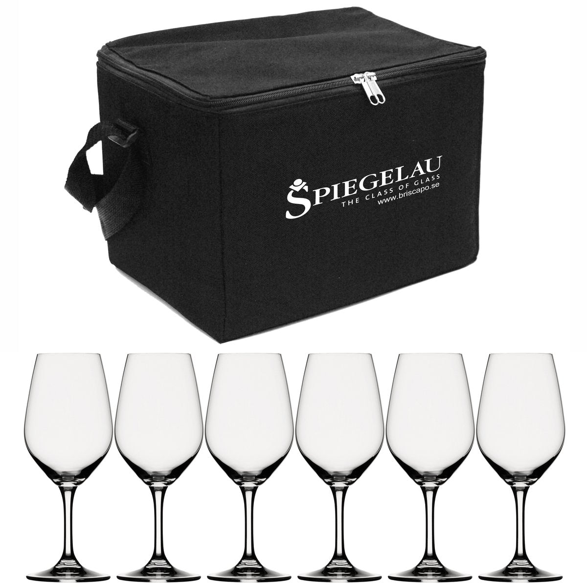 Spiegelau Expert wine glass bag black incl 6 wine glasses clear