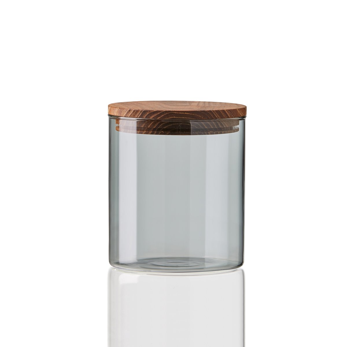 Aida Raw glass jar smoke with wooden lid small