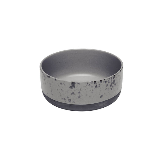 Aida Raw deep  bowl stoneware grey with dots