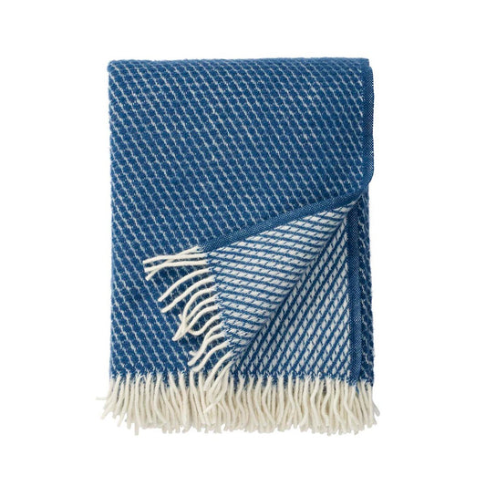 Klippan Yllefabrik Velvet wool throw petrol