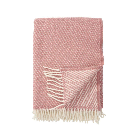 Klippan Yllefabrik Velvet wool throw rose