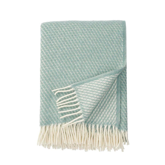 Klippan Yllefabrik Velvet wool throw light blue